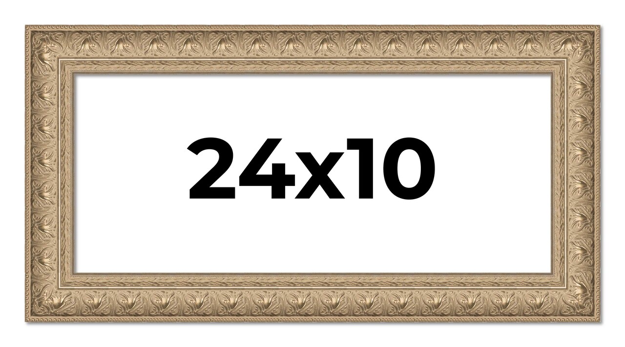 Panoramic Museum Silver Picture Frame - UV Acrylic, Foam Board Backing, Hanging Hardware